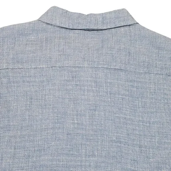 NWT Faherty Shirt Mens XXL Blue Linen Palma Short Sleeve Coastal Casual Nautical - Picture 6 of 11